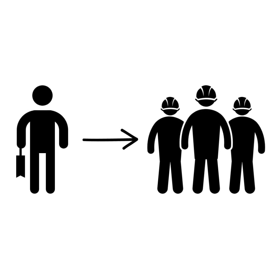 Design-build construction workflow diagram